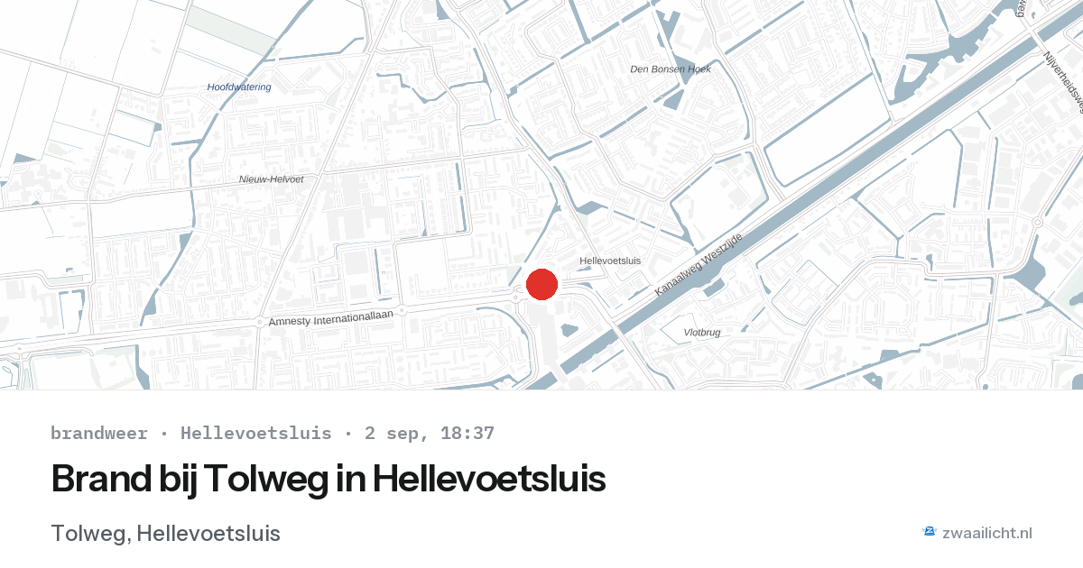 Brand bij Tolweg in Hellevoetsluis — 2 sep 2026