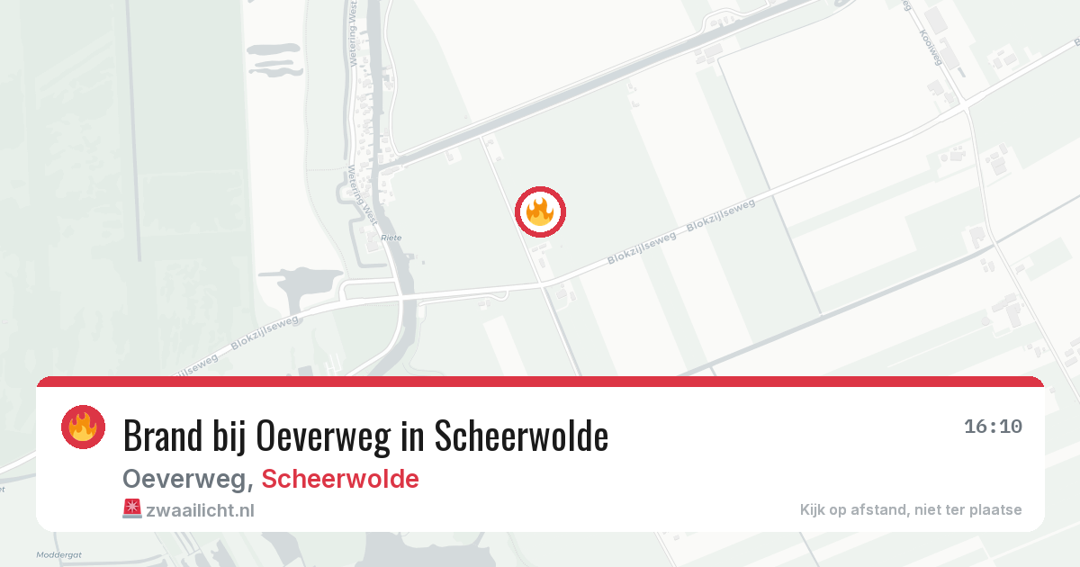 Brand bij Oeverweg in Scheerwolde — 20 jun 2026