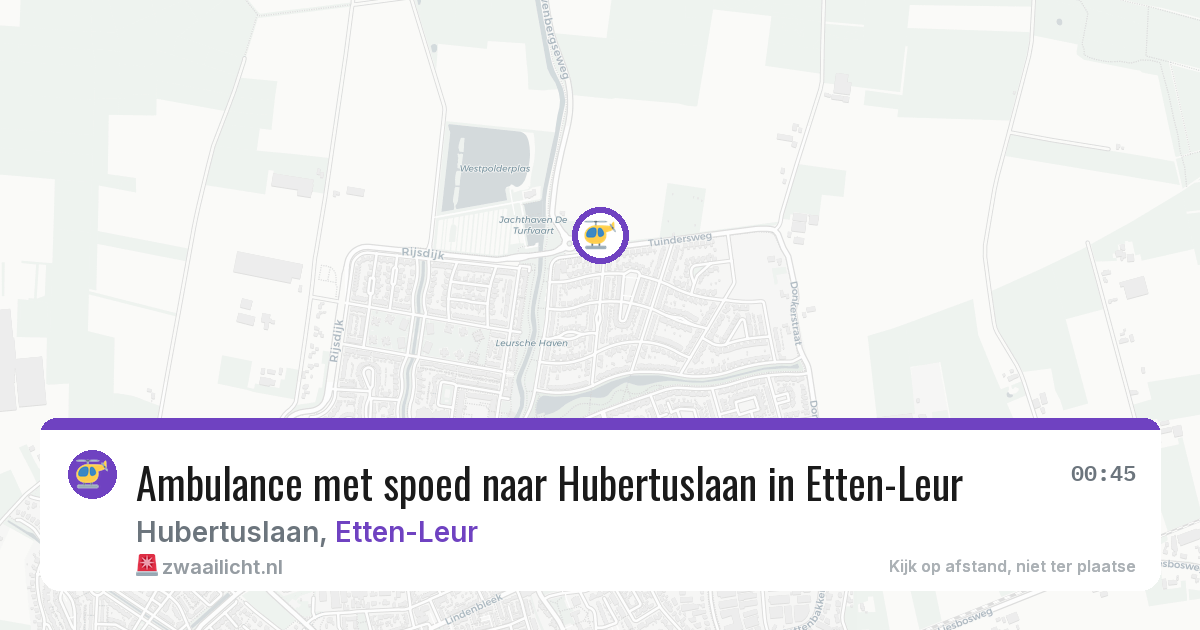 Ambulance met spoed naar Hubertuslaan in Etten-Leur — 11 aug 2026