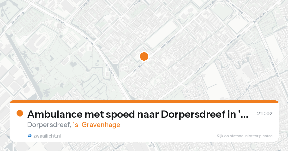 Ambulance met spoed naar Dorpersdreef in 's-Gravenhage — 21 aug 2026