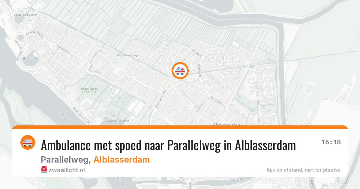 Ambulance met spoed naar Parallelweg in Alblasserdam — 4 aug 2026