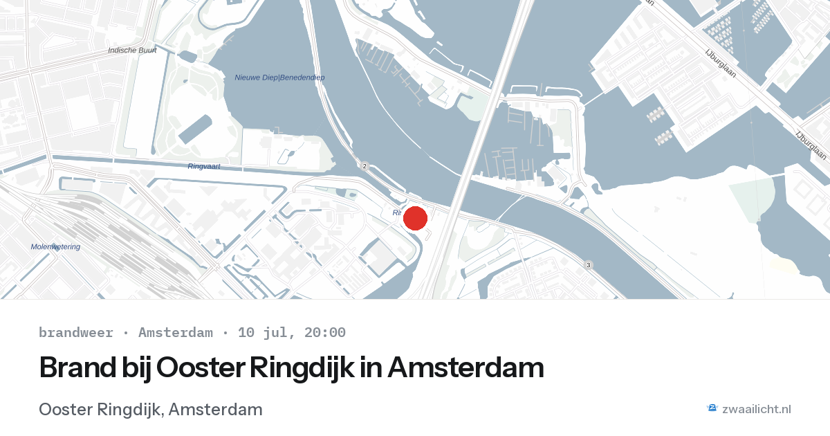 Brand bij Ooster Ringdijk in Amsterdam — 10 jul 2026