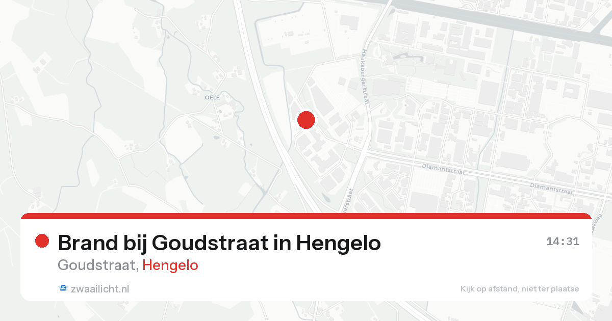 Brand bij Goudstraat in Hengelo — 19 aug 2026