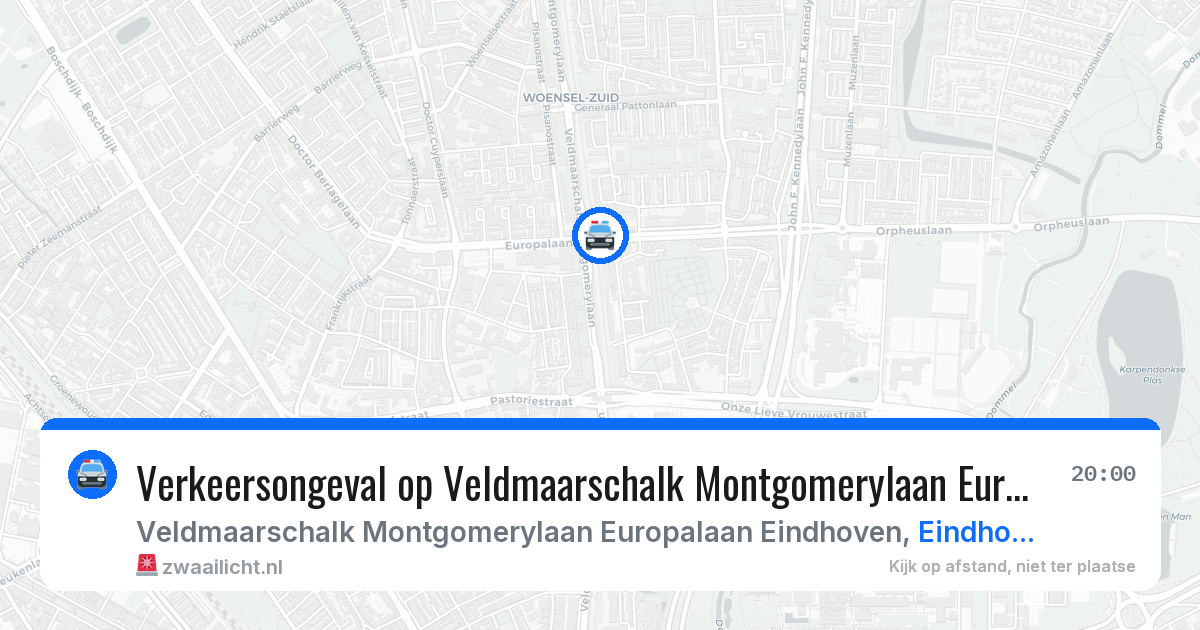 Verkeersongeval op Veldmaarschalk Montgomerylaan Europalaan Eindhoven in Eindhoven — 12 jul 2026