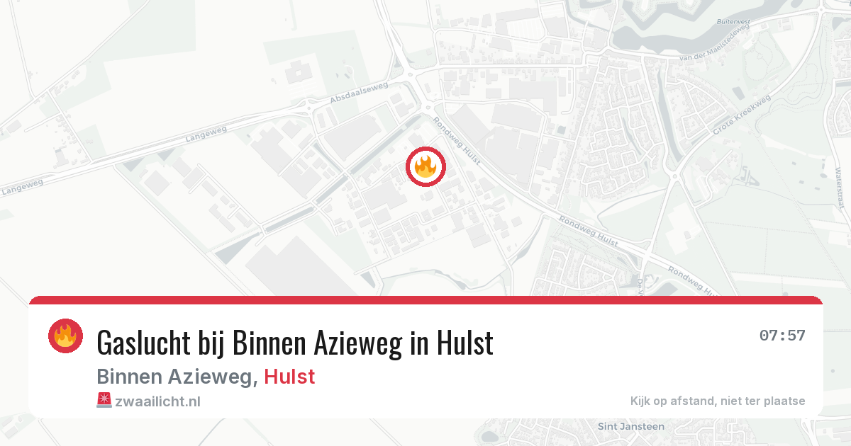 Gaslucht bij Binnen Azieweg in Hulst — 8 jun 2026