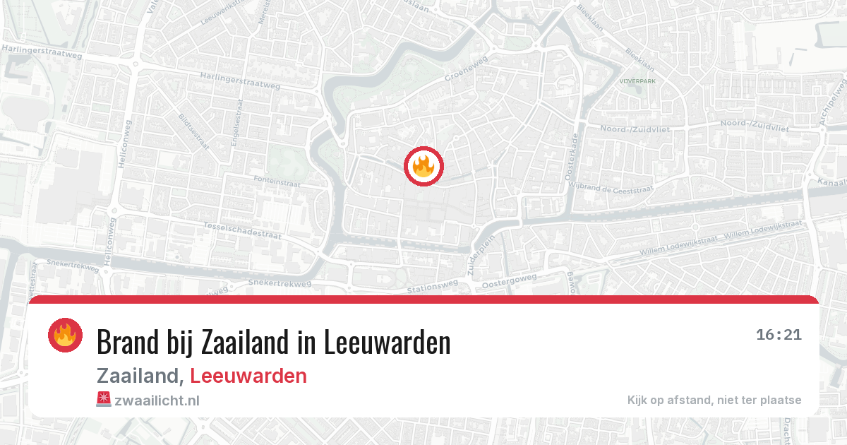 Brand bij Zaailand in Leeuwarden — 30 jun 2026