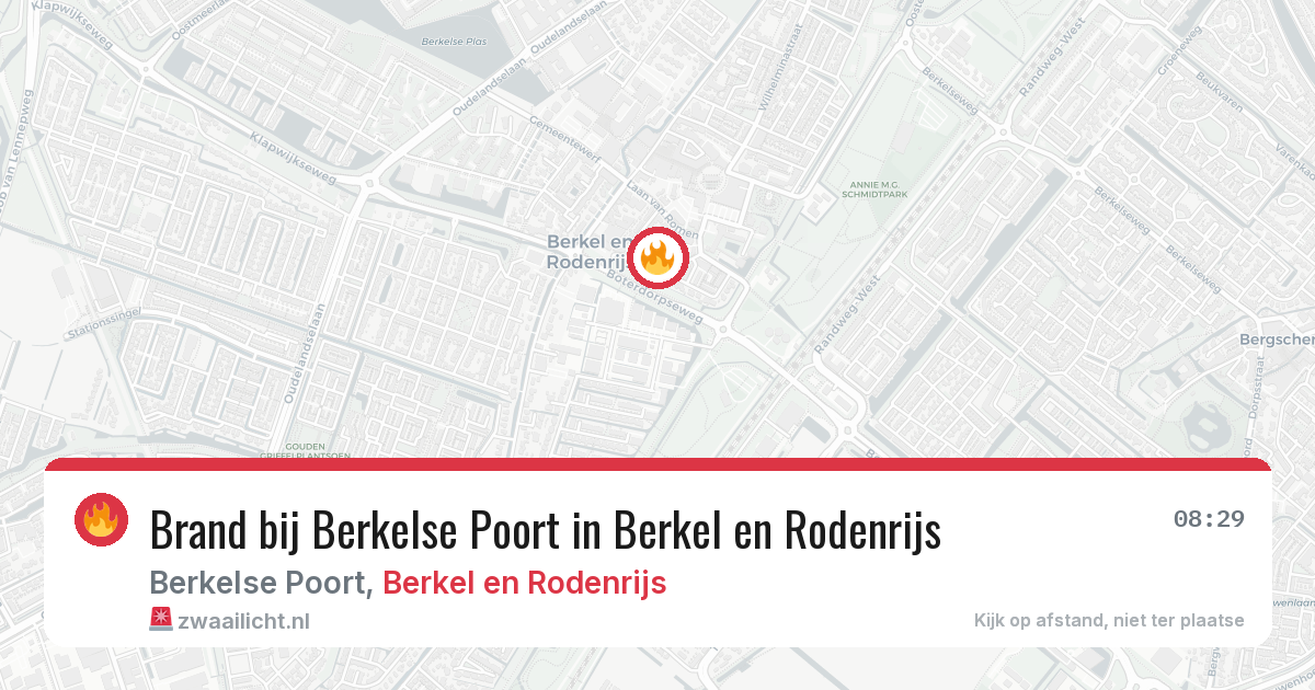 Brand bij Berkelse Poort in Berkel en Rodenrijs — 9 aug 2026
