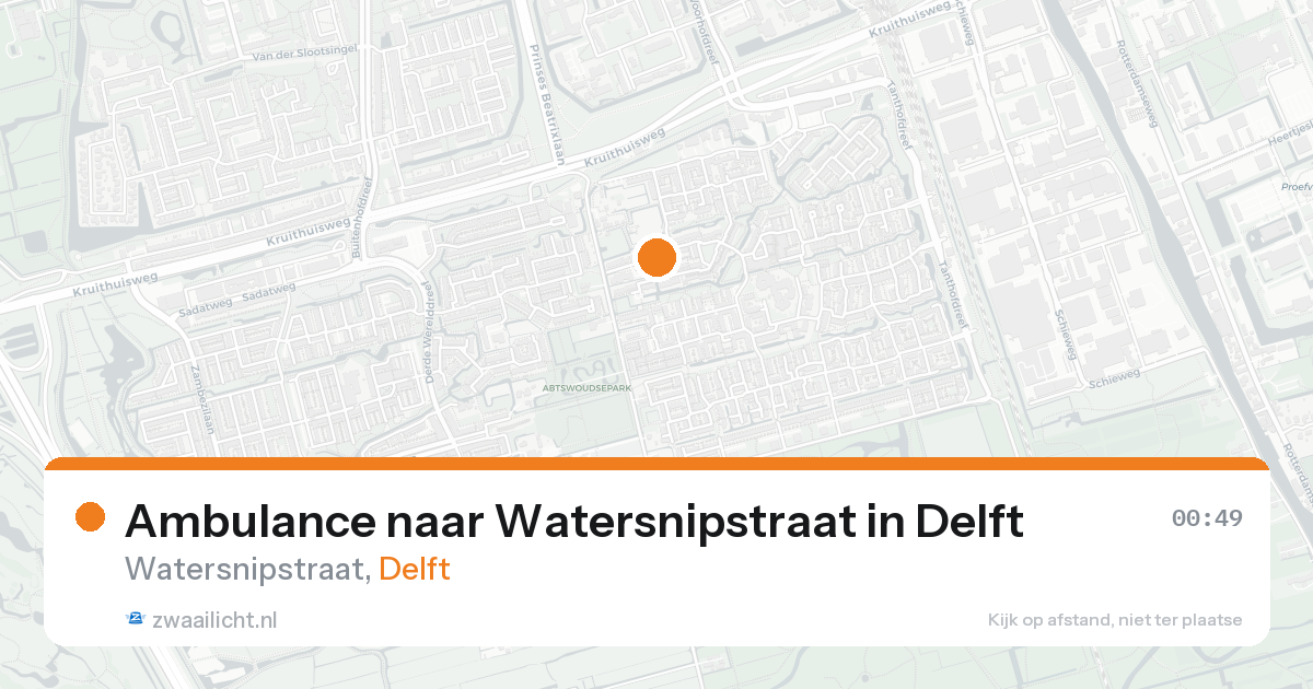 Ambulance naar Watersnipstraat in Delft — 17 aug 2026