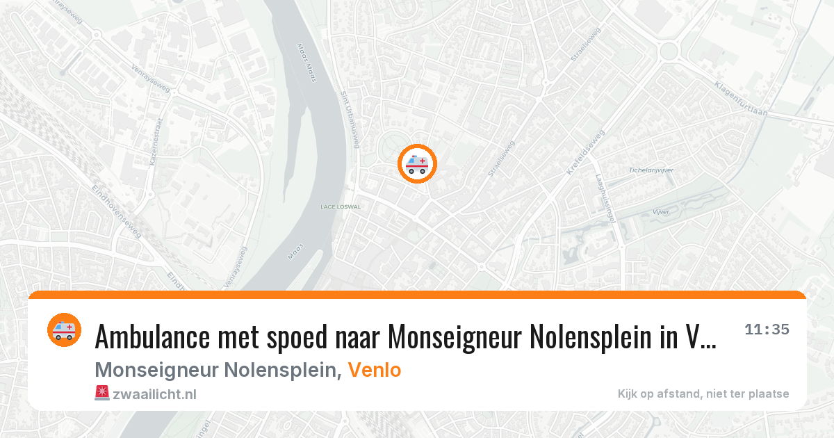 Ambulance met spoed naar Monseigneur Nolensplein in Venlo — 8 aug 2026
