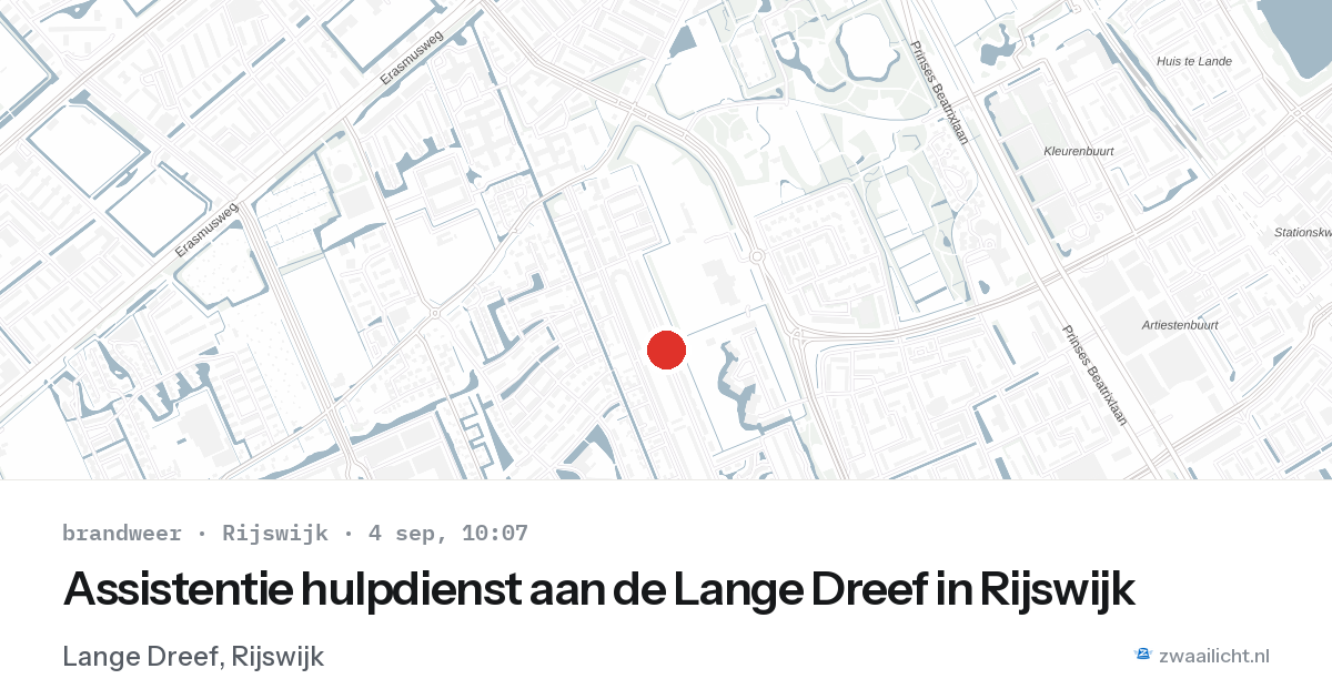 Assistentie hulpdienst aan de Lange Dreef in Rijswijk — 4 sep 2026