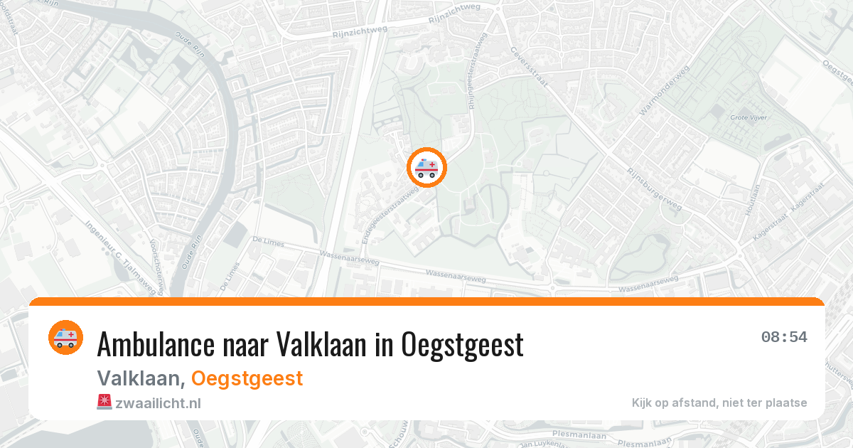 Ambulance naar Valklaan in Oegstgeest — 13 aug 2026