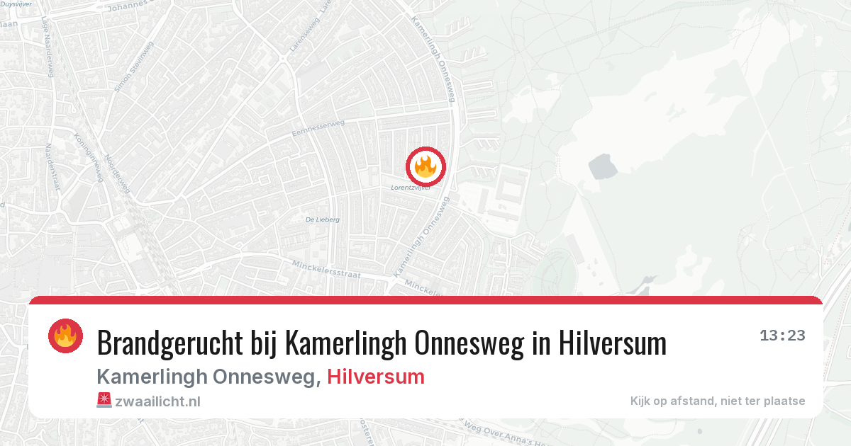 Brandgerucht bij Kamerlingh Onnesweg in Hilversum — 27 jun 2026