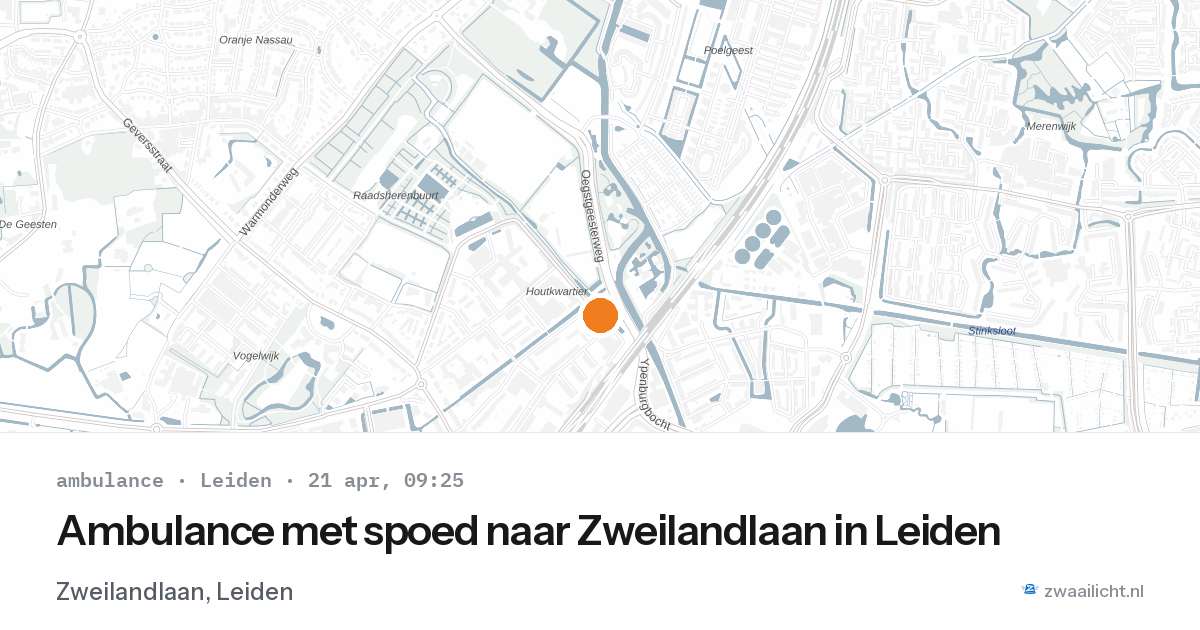 Ambulance met spoed naar Zweilandlaan in Leiden — 21 apr 2026