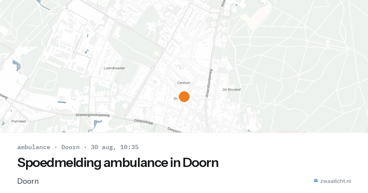 Spoedmelding ambulance in Doorn — 30 aug 2026