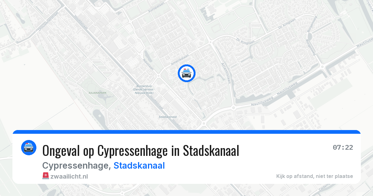 Ongeval op Cypressenhage in Stadskanaal — 15 apr 2026
