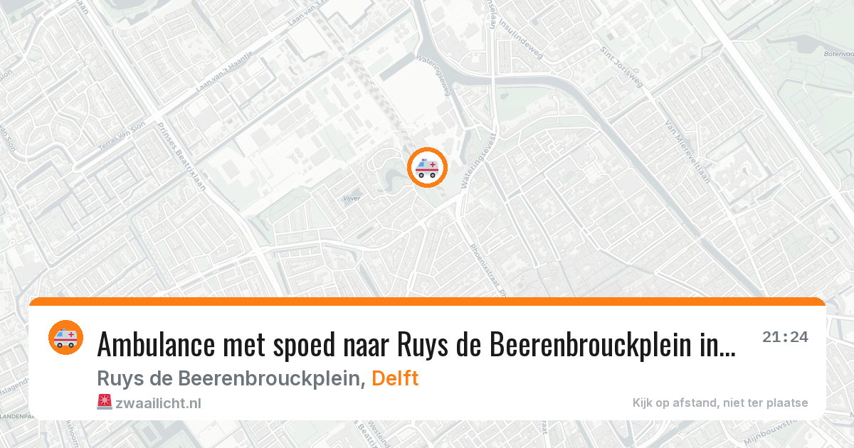 Ambulance met spoed naar Ruys de Beerenbrouckplein in Delft — 22 mei 2026