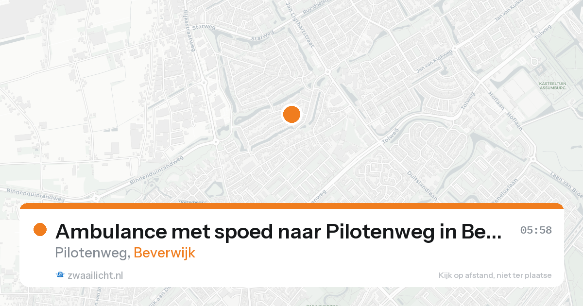 Ambulance met spoed naar Pilotenweg in Beverwijk — 20 aug 2026