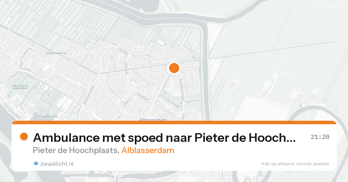 Ambulance met spoed naar Pieter de Hoochplaats in Alblasserdam — 23 aug 2026