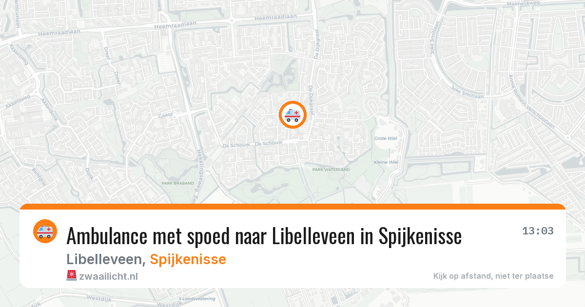 Ambulance met spoed naar Libelleveen in Spijkenisse — 14 aug 2026