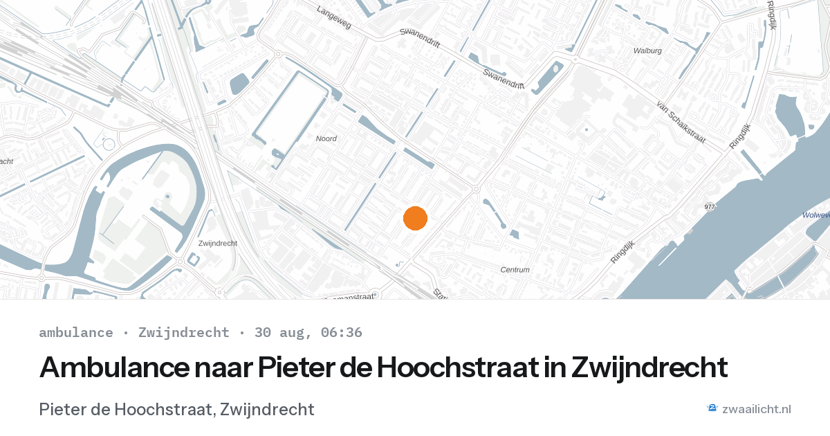 Ambulance naar Pieter de Hoochstraat in Zwijndrecht — 30 aug 2026
