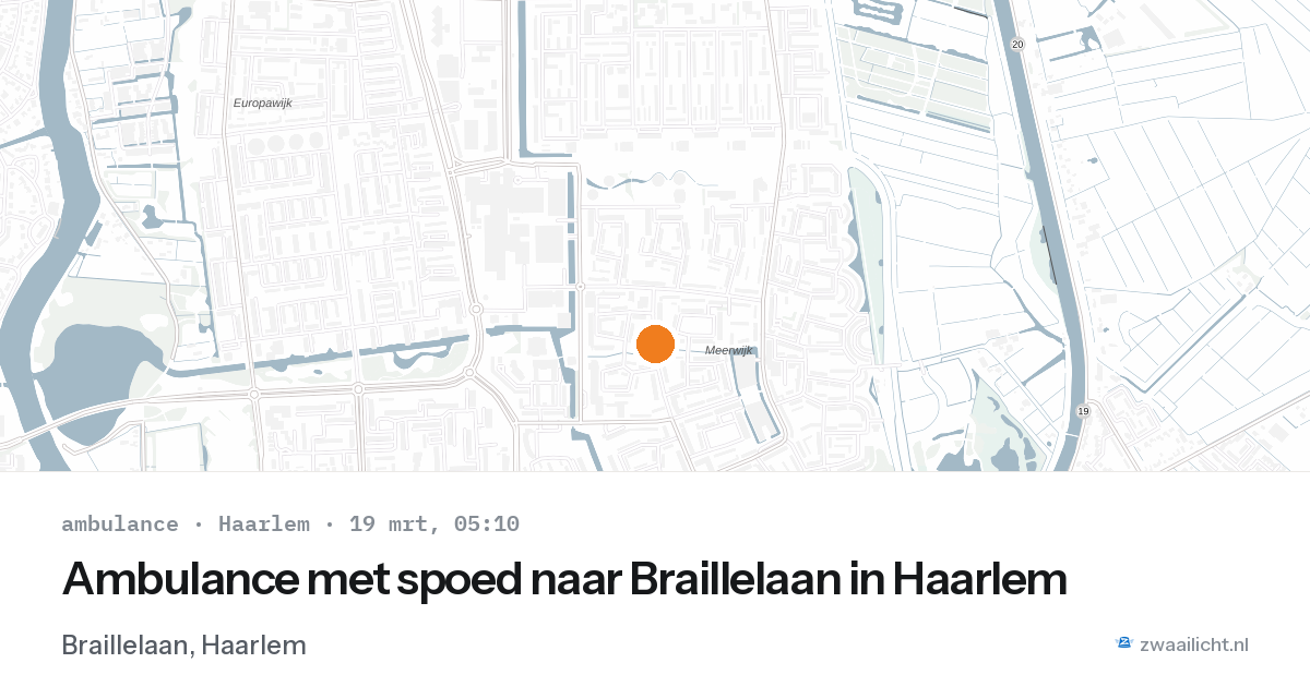 Ambulance met spoed naar Braillelaan in Haarlem — 19 mrt 2026