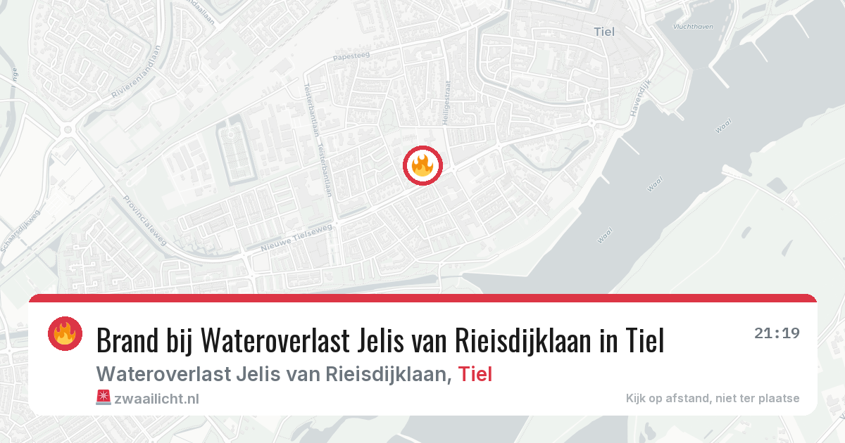 Brand bij Wateroverlast Jelis van Rieisdijklaan in Tiel — 1 jul 2026