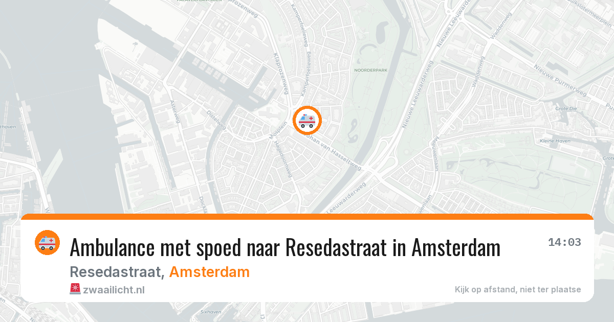 Ambulance met spoed naar Resedastraat in Amsterdam — 24 mrt 2026