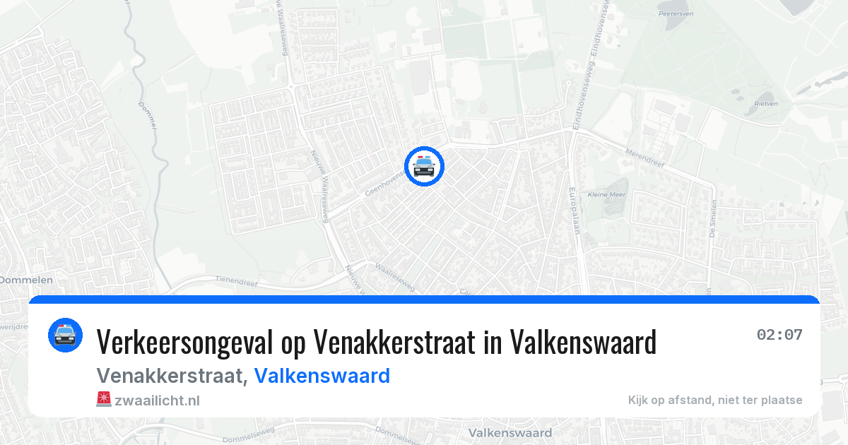 Verkeersongeval op Venakkerstraat in Valkenswaard — 11 mei 2026