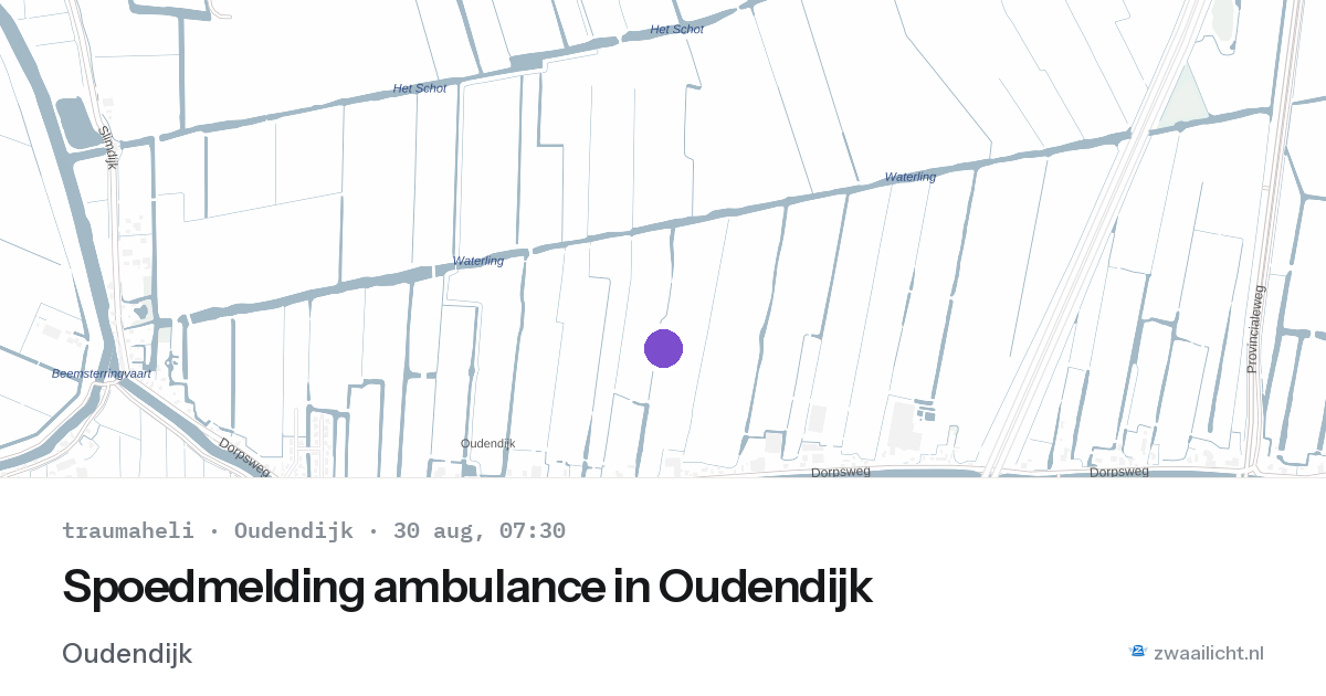 Spoedmelding ambulance in Oudendijk — 30 aug 2026