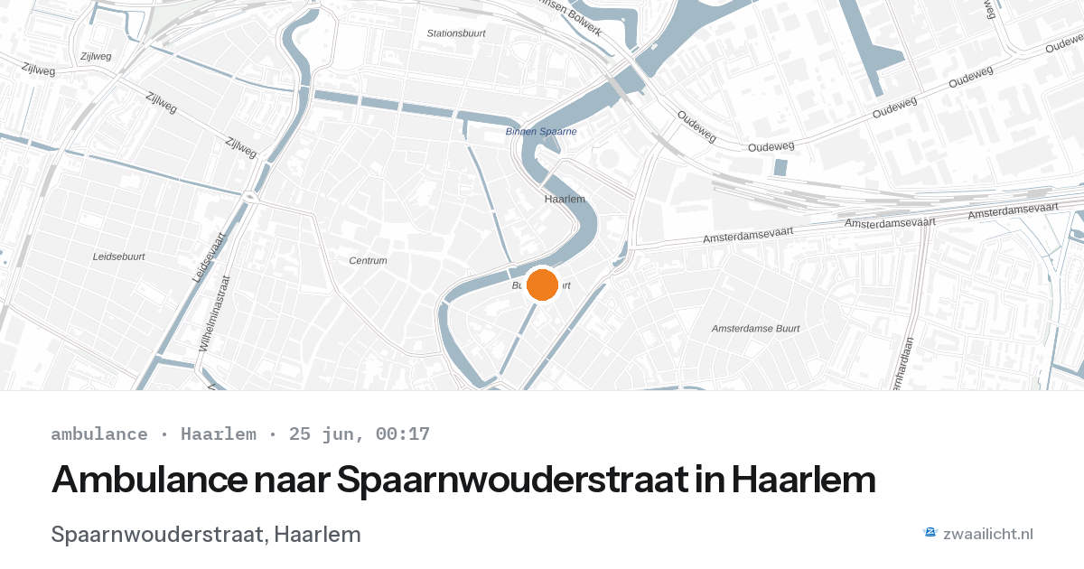 Ambulance naar Spaarnwouderstraat in Haarlem — 24 jun 2026
