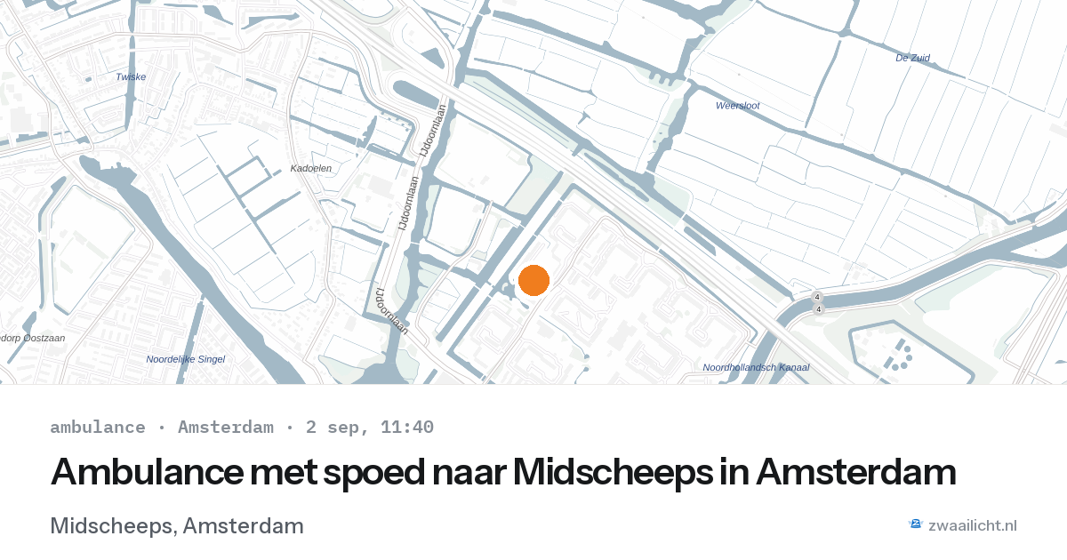 Ambulance met spoed naar Midscheeps in Amsterdam — 2 sep 2026
