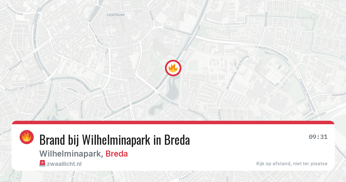 Brand bij Wilhelminapark in Breda — 12 mei 2026