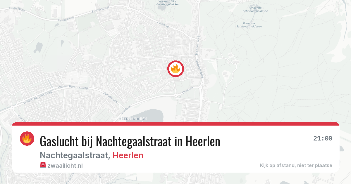 Gaslucht bij Nachtegaalstraat in Heerlen — 9 jun 2026