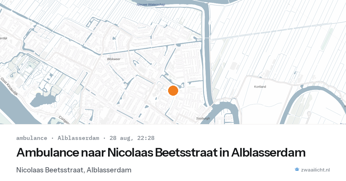 Ambulance naar Nicolaas Beetsstraat in Alblasserdam — 28 aug 2026