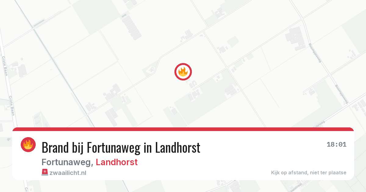 Brand bij Fortunaweg in Landhorst — 25 mei 2026