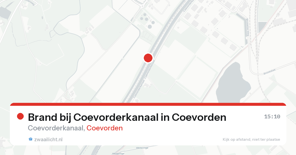 Brand bij Coevorderkanaal in Coevorden — 14 aug 2026