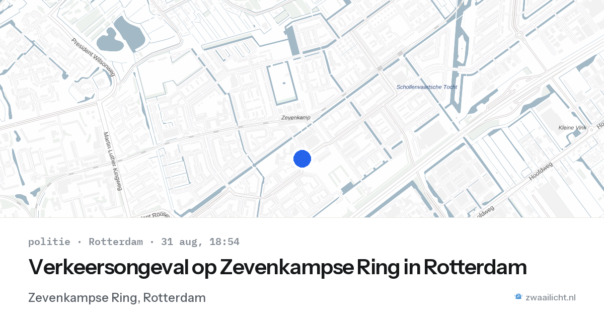Verkeersongeval op Zevenkampse Ring in Rotterdam — 31 aug 2026
