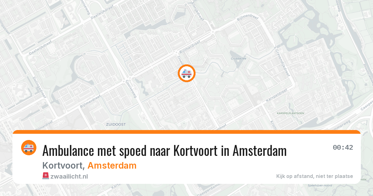 Ambulance met spoed naar Kortvoort in Amsterdam — 7 mei 2026