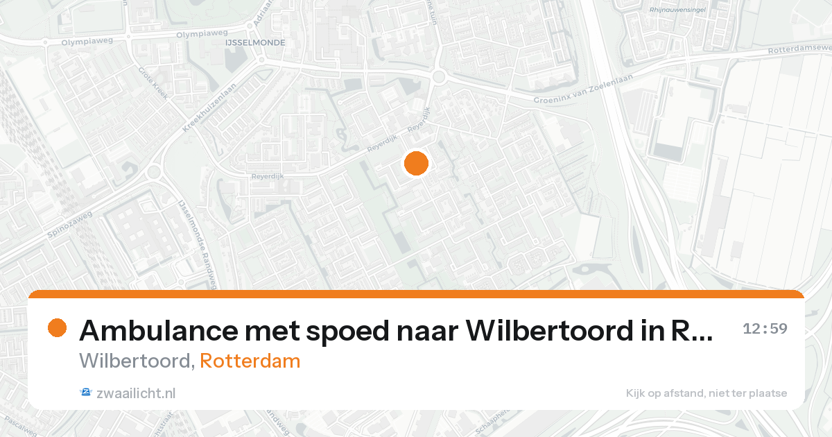 Ambulance met spoed naar Wilbertoord in Rotterdam — 23 aug 2026