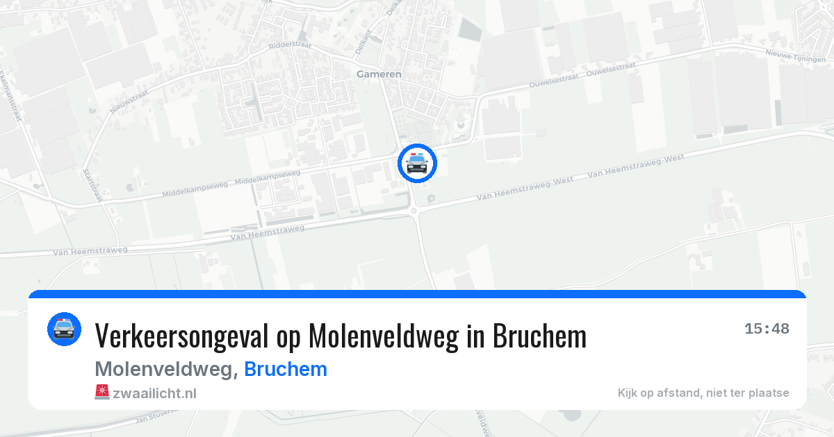 Verkeersongeval op Molenveldweg in Bruchem — 22 feb 2026