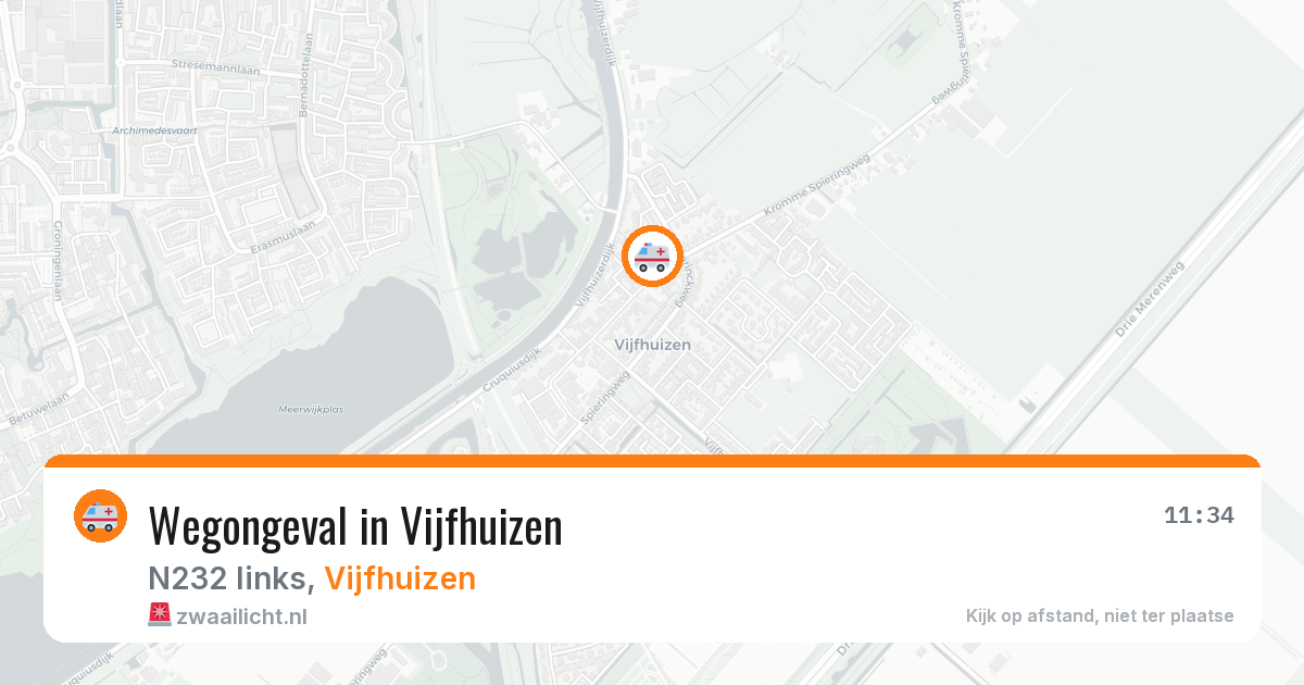 Wegongeval in Vijfhuizen — 9 feb 2026
