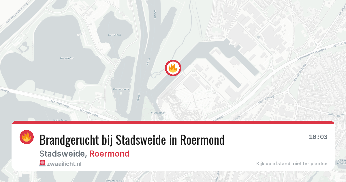 Brandgerucht bij Stadsweide in Roermond — 8 apr 2026