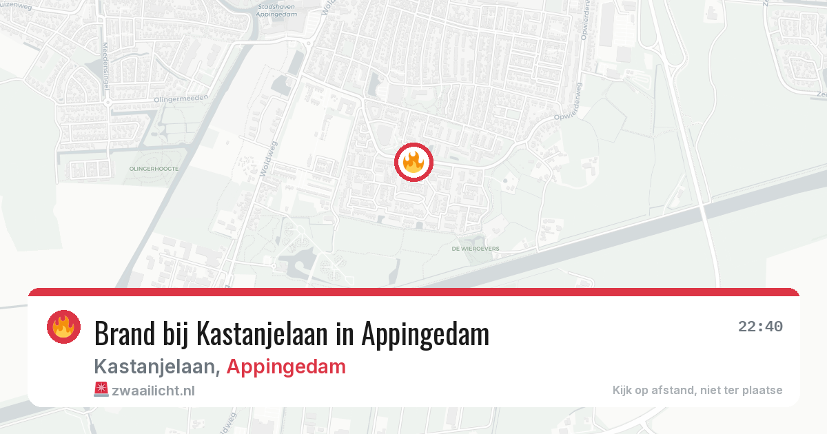 Brand bij Kastanjelaan in Appingedam — 10 aug 2026