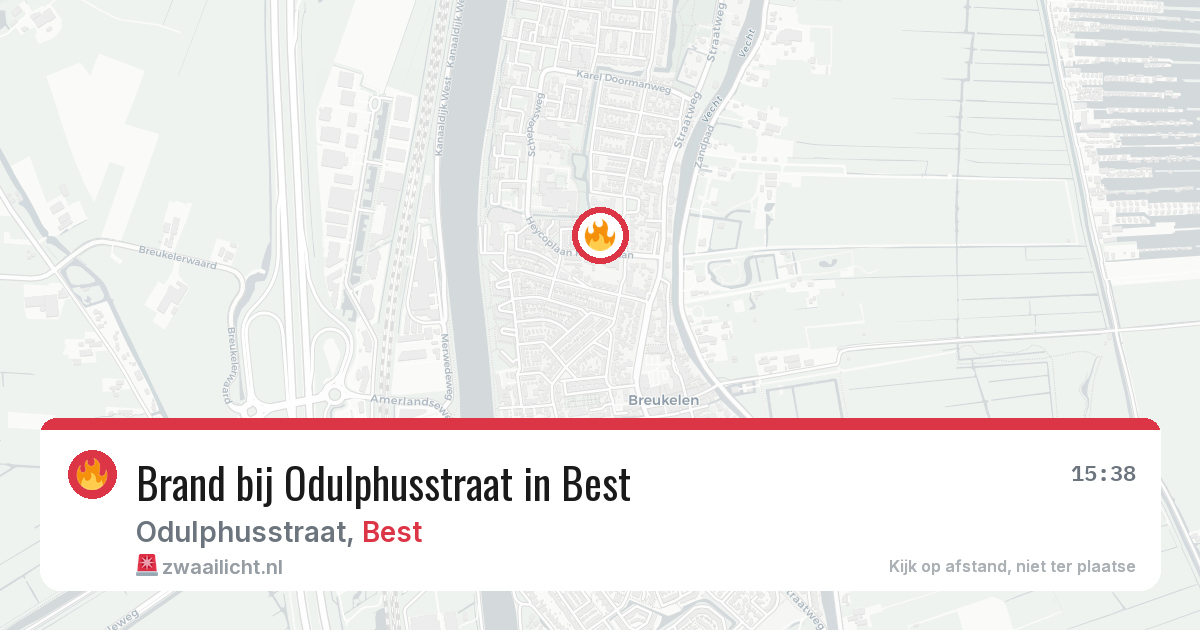 Brand bij Odulphusstraat in Best — 26 jan 2026