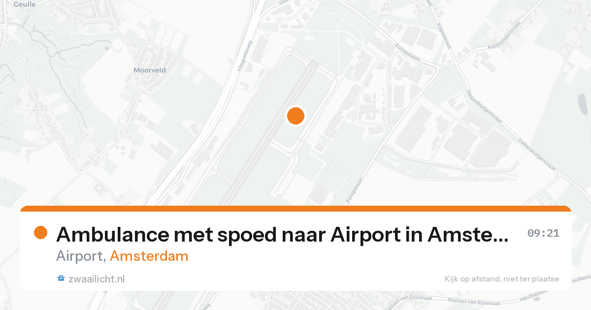Ambulance met spoed naar Airport in Amsterdam — 16 aug 2026