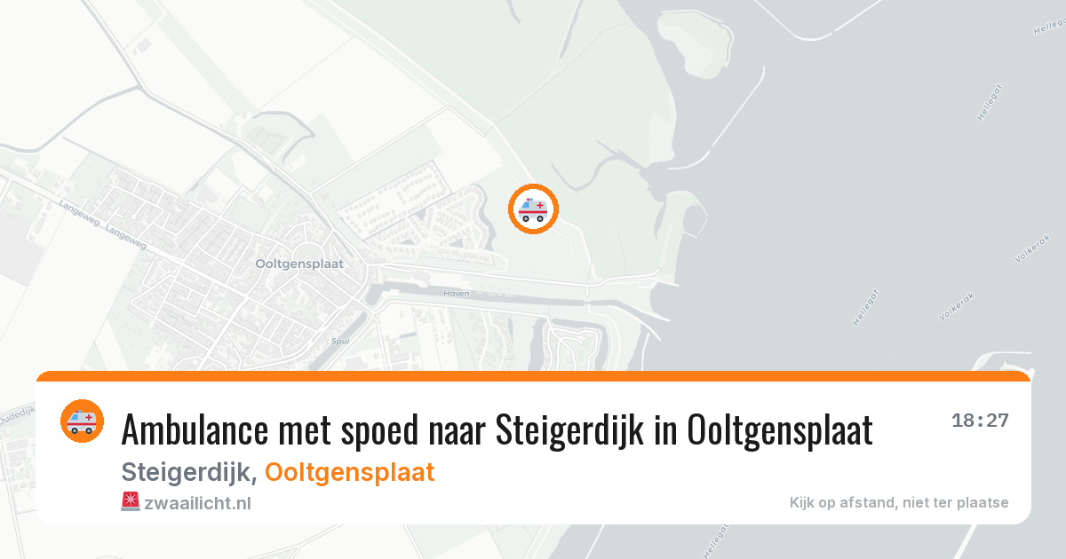 Ambulance met spoed naar Steigerdijk in Ooltgensplaat — 18 mei 2026