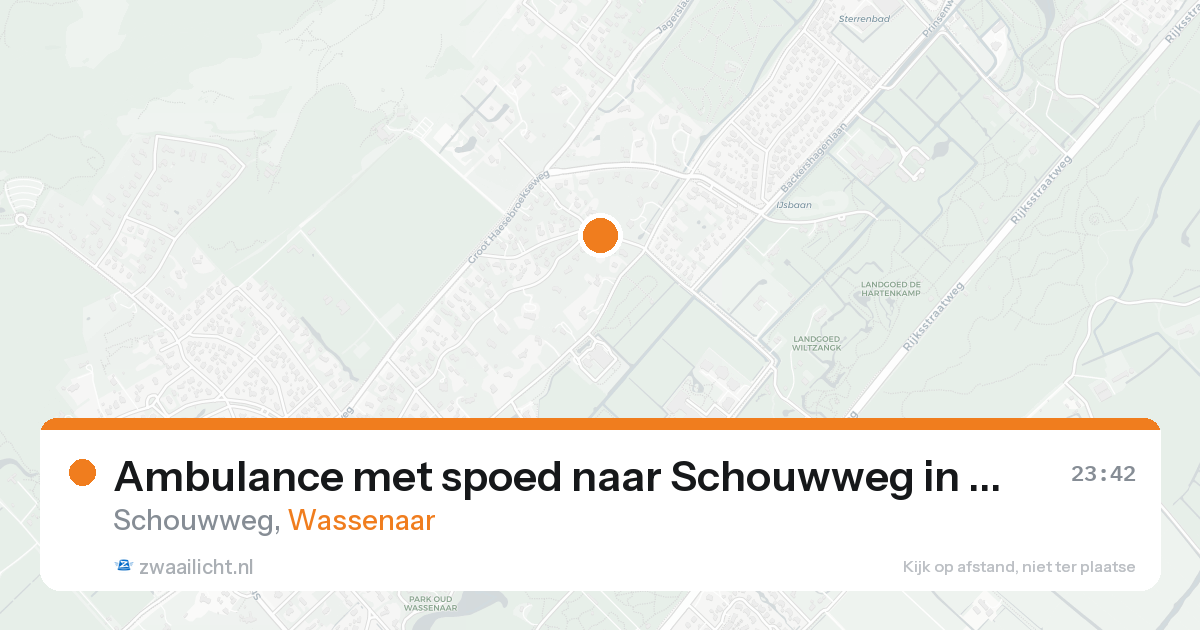 Ambulance met spoed naar Schouwweg in Wassenaar — 20 aug 2026