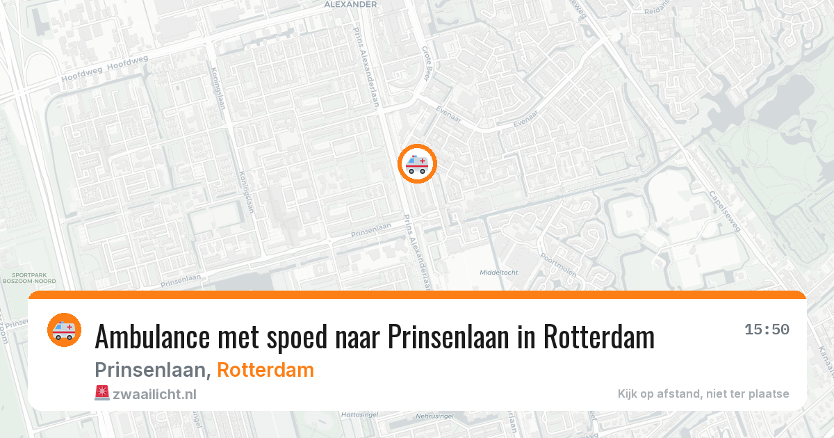 Ambulance met spoed naar Prinsenlaan in Rotterdam — 25 jun 2026