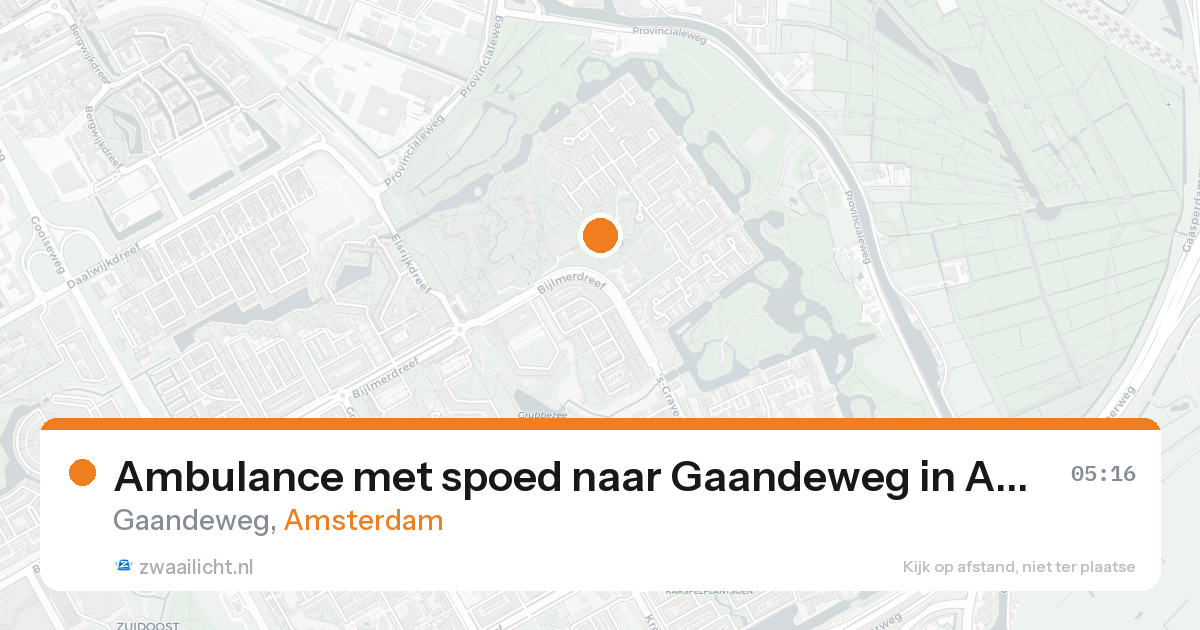 Ambulance met spoed naar Gaandeweg in Amsterdam — 15 aug 2026