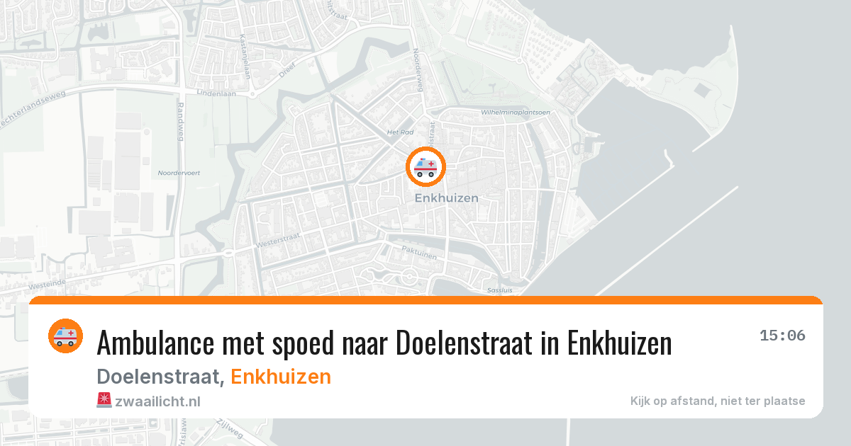 Ambulance met spoed naar Doelenstraat in Enkhuizen — 10 mei 2026